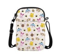 TOBGBE Cute Pooh Bear Gifts Pooh and Piglet Cartoon Characters Inspired Family TV Show Crossbody Bag Merchandise For Women (CB, Bear Crossbody-PY1)