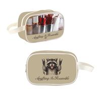 TOBGBE Possum Gifts Opossum Clear Makeup Bag Anything Is Possumble Transparent Toiletry Bags with Zipper Wildlife Rescue Gift (Possumble Clear MB)