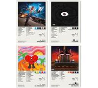 TOBIANG Bad Poster Bunny Album Cover Limited Edition Posters (Set of 4) Unframe 8in x 12in(20x30cm)