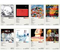 TOBIANG Radiohead Music Album Cover Poster (Set of 8) Unframed 8inx12in(20x30cm)