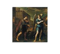 Tobias Meets The Archangel Poster by Raphael Cool Artworks Painting Wall Art Canvas Prints Hanging Picture Home Decors Gift Idea 12x12inch(30x30cm)