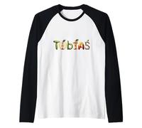 Tobias Name Apple Letters Fruit Alphabet Raglan Baseball Tee