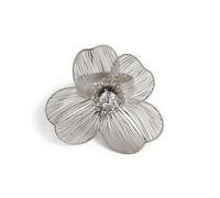 Tobias Ring Iron Glamorous Large 3D Metal Flower Rings for Women Chic Statement Alloy Rings with Elegant Petal Design for Women and Girls Rings Engraving Silver, one size, Copper, No Gemstone