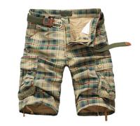 TOBILE Cargo Shorts Men Men’s Shorts Fashion Plaid Beach Shorts Camouflage Casual Men’s Shorts Military Short Pants-khaki,44 Fit 44in Waist