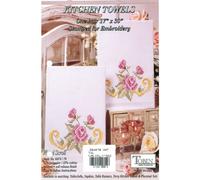 Tobin 264079 Stamped Kitchen Towel for Embroidery, Floral Scroll