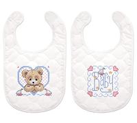 Tobin Bedtime Prayer Boy Bib Pair Stamped Cross Stitch Kit-8"X10" Set Of 2