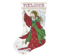 Tobin Design Works Angel of Joy Stocking, Cotton, Red/Green