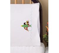 Tobin Design Works Crafts Snow Couple Stamped for Embroidery Pillowcases