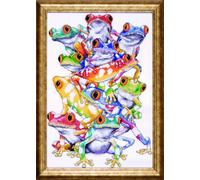 Tobin Design Works Frog Pile Cross Stitch Kit, Multi-Colour
