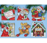 Tobin Design Works Santas Workshop Plastic Canvas Ornaments, Multi-Color