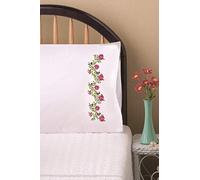 Tobin Stamped For Embroidery Pillowcase Pair 20"X30"-Verbena