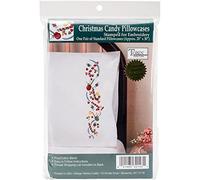Tobin Stamped Pillowcases, Christmas Candy, 20" x 30" Embroidery Kit