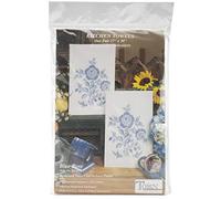 Tobin T264049 Stamped Kitchen Towel for Embroidery, Blue Rose