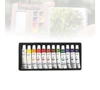 Tobios Mini Watercolour Kit, Portable Travel Painting Wooden/Acrylic Set with Sketchbook Mixing Palette and Art Supplies for Journaling Drawing Outdoor Sketching & Beginners (12-Color Pigments)