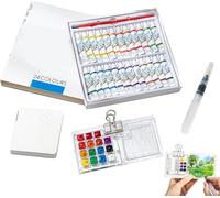 Tobios Mini Watercolour Kit,Watercolour Kit, Mini Watercolor Paint Set, Miniature Tiny Portable Watercolor Painting Palette Set, Travel WatercolorSet with Palettes (Acrylic-15Grid Box-24Color)