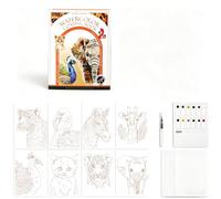 Tobios Mini Watercolour Kit Watercolour Workbook, Creative Stress Relief Art Activity, Portable Painting Book for Adult Beginners, Animal Themed Paper Material Art Supplies
