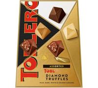 Tobleone Diamond Truffles Assorted Chocolate Gift Box, Milk, Dark, White & Golden Caramel
