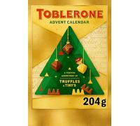 Toblerone Advent Calendar with Swiss Chocolate Truffles, 204g, Perfect for Christmas Countdown Festive Treat Assortment Of Milk & White Chocolate Creamy and Delicious Gift Hamper