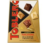Toblerone Assorted Diamond Chocolate Truffles, Includes Milk, Dark & Golden Caramel Praline Truffles, 180 g (Pack of 1)