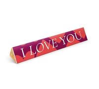 Toblerone bar I love you theme - Thematized Toblerone chocolate bar gift for Valentine or Birthday, Milk chocolate with honey almond nougat in heart design (340 gram - I Love You)
