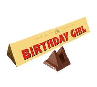 Toblerone Birthday Girl Gift Chocolate Bar Large 360g - Birthday gift for her. Delicious Milk Chocolate with Honey & Almond Nougat