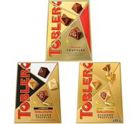 Toblerone Christmas Praline Gifting Bundle, Includes 180 g Milk Chocolate Truffles, 180 g Assorted Diamond Truffles & Golden Caramel Diamond Chocolates, Christmas Treat for Gifting and Sharing
