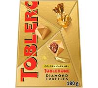 Toblerone Golden Caramel Chocolate Diamond Truffles, Filled with Praline, Christmas Treat for Gifting and Sharing, 180 g (Pack of 1)