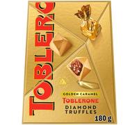 Toblerone Golden Caramel Chocolate Diamond Truffles, Filled with Praline, Christmas Treat for Gifting and Sharing, 180 g (Pack of 1)
