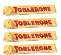 Toblerone Milk Chocolate 100g × 4 - Swiss Chocolate Bar with Honey & Almond Nougat - Creamy & Delicious Treat - Gift Hamper for Easter, Birthdays & All Occasions