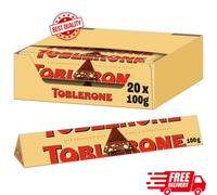 Toblerone Milk Chocolate 20 x 100g Multipack Swiss Honey Almond Nougat Bars
