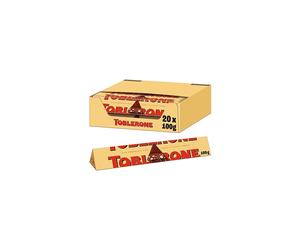 Toblerone Milk Chocolate Bars OFFICIAL, Made with Swiss Milk Chocolate, 20 x 100 g