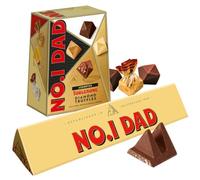 Toblerone No.1 Dad Chocolate & Truffle Bundle Gift Set | Milk, Dark, White & Caramel, Assorted Diamond Truffles, Swiss Milk Chocolate, Festive Birthday Sleeve