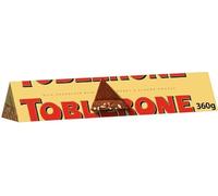 Toblerone Swiss Milk Chocolate Bar - 360g Bar | 11 Iconic Triangle Portions, 32.7g Each | Honey & Almond Nougat Bar - Creamy and Delicious Gift Hamper, Christmas, Birthday, Easter Gift By Swiss+