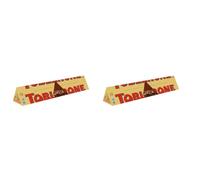 Toblerone Swiss Milk Chocolate Bar with Honey and Almond Nougat, Treat for Sharing or Christmas Gifting 750 g (Pack of 2)