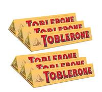 TOBLERONE SWISS MILK CHOCOLATE WITH HONEY AND ALMOND NOUGAT 6 X 100 G BARS by Toblerone