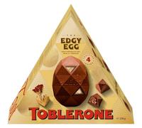 Toblerone The Edgy Egg Milk Chocolate Easter Egg, Includes 1 Chocolate Shell and 4 Truffles, Gift for Easter, 258 g (Pack of 1)