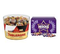 Toblerone Tiny's Tub, Assorted Chocolates, 904 g & Cadbury Heroes Chocolate Bulk Share Box, Assorted Mini-Size Milk Chocolate Bars, 2 kg