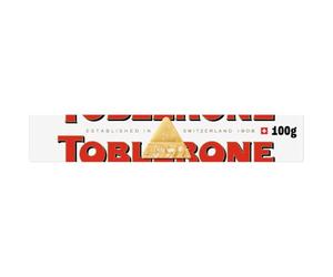 Toblerone White Chocolate Bar with Swiss Honey Almonds, 100 g (20-Pack)