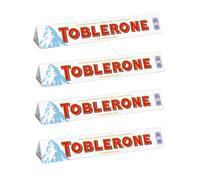 Toblerone White Chocolate Bars 100g Pack of 4 - Swiss White Chocolate with Honey & Almond Nougat - Creamy Gourmet Candy Treat Gift Box for Birthdays, Holidays, Parties & Special Occasions