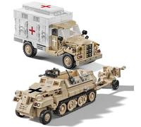 Tobocoy WWII Military Vehicle Opel Lightning Truck & Lightning Armoured Half-Track Construction Toy Compatible with Lego Military Game Large Military Gifts for Adults Children from Year of Manufacture