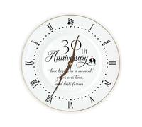 TOBOHU 30th Anniversary Porcelain Clock with Gold Foil, 30 Years Wedding Gifts Idea for Parents, Unique 30th Anniversary decorations for Husband or Wife -10 inch