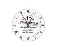 TOBOHU 45th Anniversary Porcelain Clock with Gold Trim, 45 Year Wedding Gifts Idea for Parents, Unique Golden Anniversary decorations for Him, Her, Husband or Wife - 10 inch