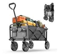 Toboli Foldable Handcart Suitable for Offroad Use Grey Transport Cart Hand Cart 100kg Max. Load