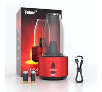Tobor I-Magma Table Electric Dab Rig & Thick Oil 2-in-1 Kit,1600mAh Battery, Temperature Control, Concentrates Wax Herbal Drink-Smoking Vaporizer Mod Kit Electronic Dabber E-Rig Vape (Red)