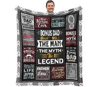 TOBUNKIEN Bonus Dad Gifts, Step Dad Gifts for Birthday from Daughter Son, Birthday Presents for Stepfather/Stepped Up Dads/Step Up Dads Blanket 60"X 50"