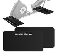 TOBWOLF 2PCS Non-Slip Mat Compatible with Peloton Bike, Concept 2 Rowing Machine, Exercise Bicycle Mats, Treadmill Pad for Carpet & Hardwood Floors, Workout Mat for Bike Trainer, Stationary Spin Bike