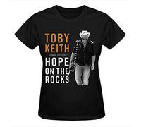 Toby Keith Hope On The Rocks Album Women's Funny Round Neck T Shirts for Size XL Black