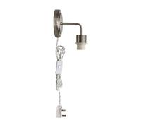 Toby - Satin Nickel Plug in Wall Light Fitting Glass Not Included