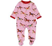 Toby Tiger Horse & Pony Print Sleepsuit in Pink | Size: 6-12 m Toby Tiger Pink 6-12 m