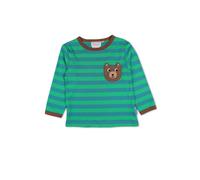 Toby Tiger Bear Pocket Applique Long-Sleeved T-Shirt in Green | Size: 5-6 Years Toby Tiger Green 5-6 Years